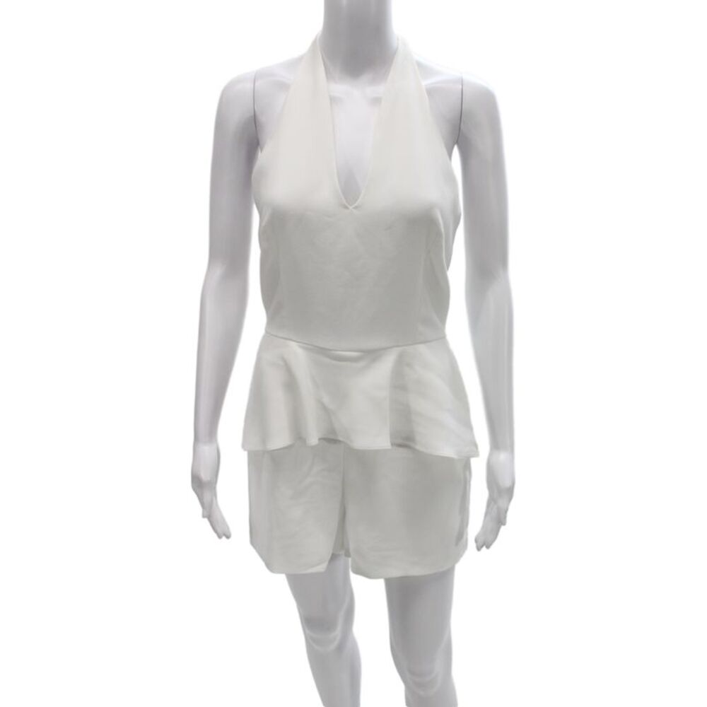 Scripted Womens White Halter Tie Sleeveless Playsuit Polyester Size S